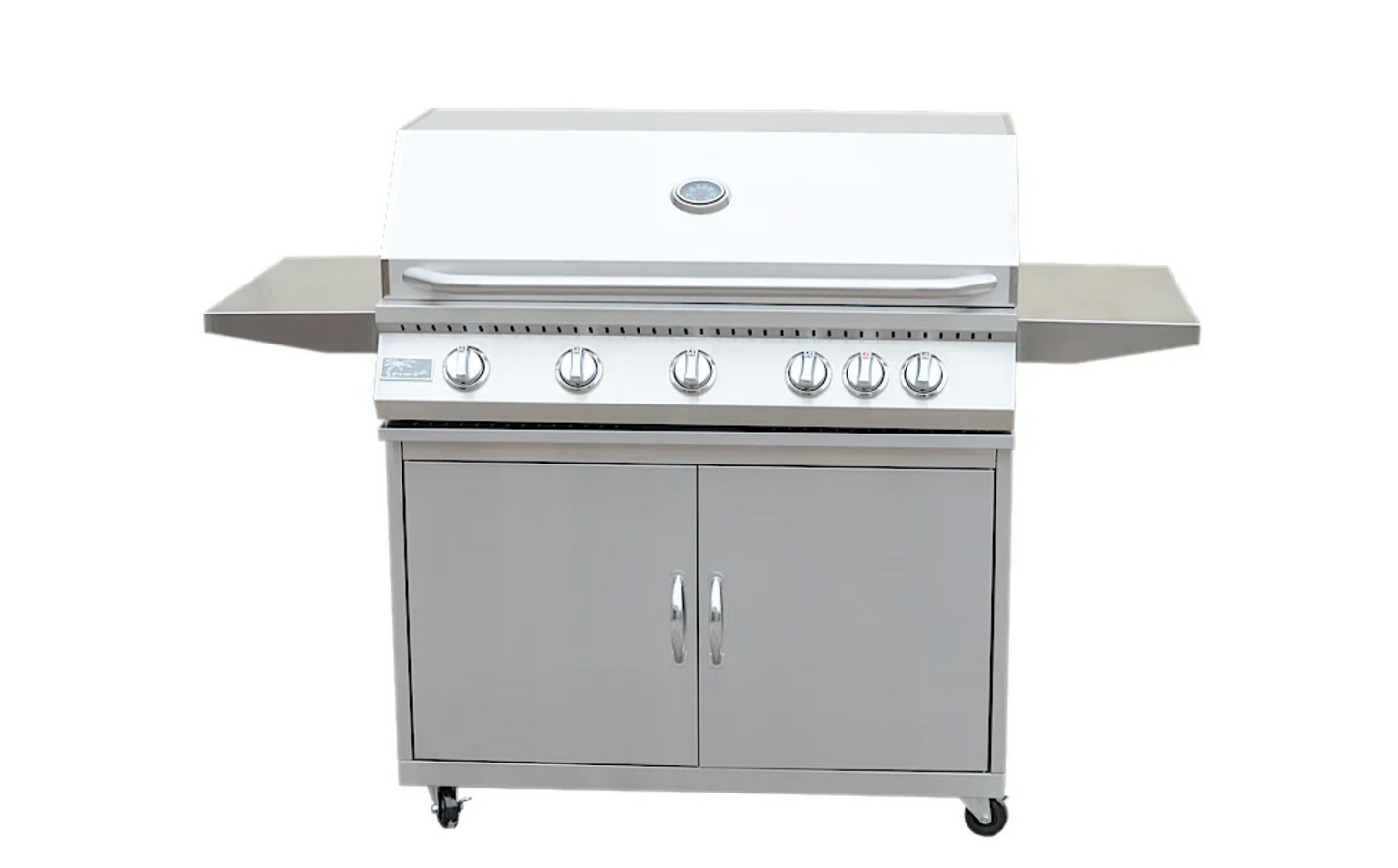 5 Burner 40 Inch Cart Model BBQ Grill With Locking Casters 304 Stainless Steel
