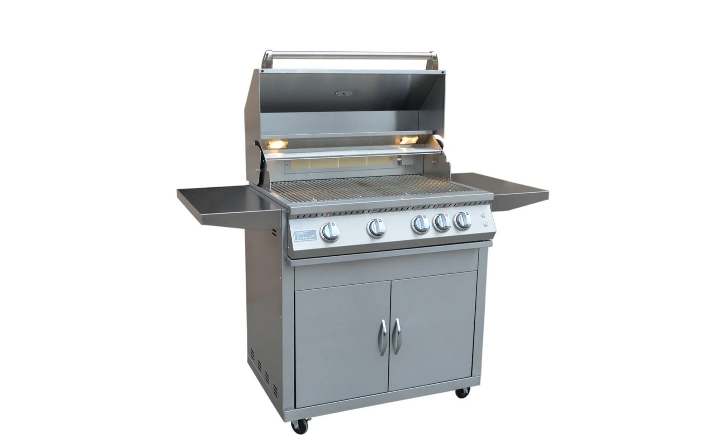 Professional 4 Burner 32 Inch Cart Model BBQ Grill With Lights & Locking Casters