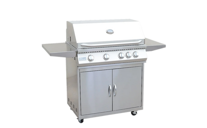 4 Burner 32 Inch Cart Model BBQ Grill With Locking Casters 304 Stainless Steel