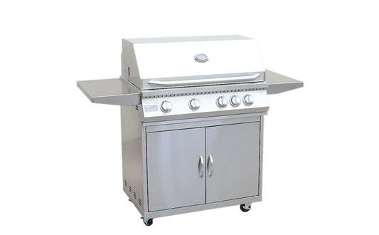 4 Burner 32 Inch Cart Model BBQ Grill With Locking Casters 304 Stainless Steel