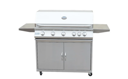 5 Burner 40 Inch Cart Model BBQ Grill With Locking Casters 304 Stainless Steel