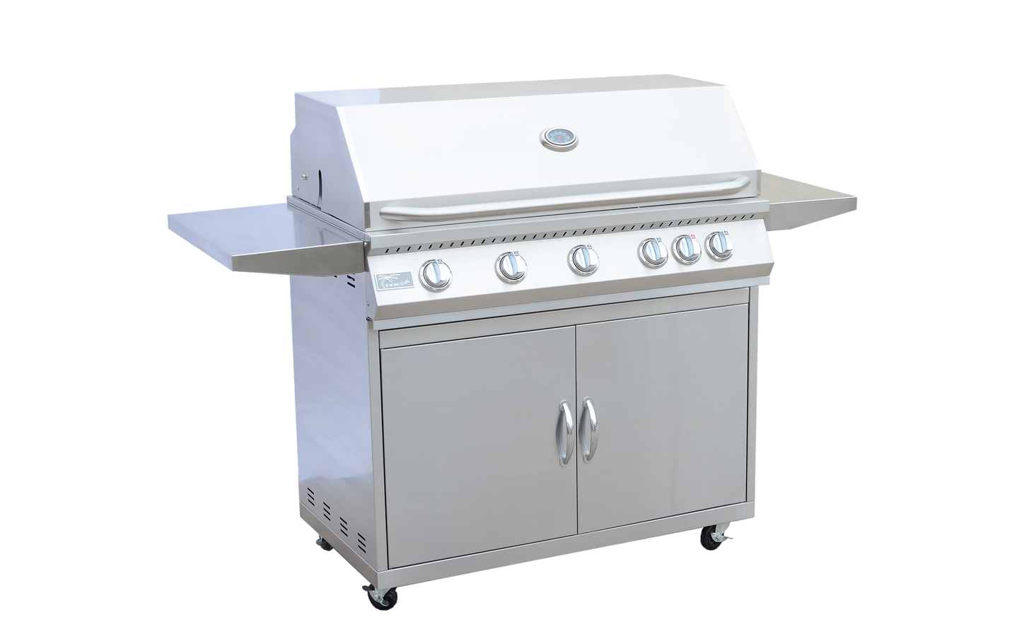 5 Burner 40 Inch Cart Model BBQ Grill With Locking Casters 304 Stainless Steel