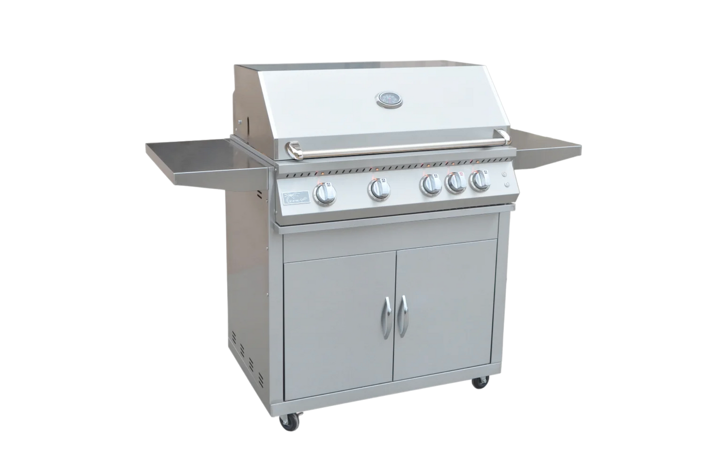 Professional 4 Burner 32 Inch Cart Model BBQ Grill With Lights & Locking Casters