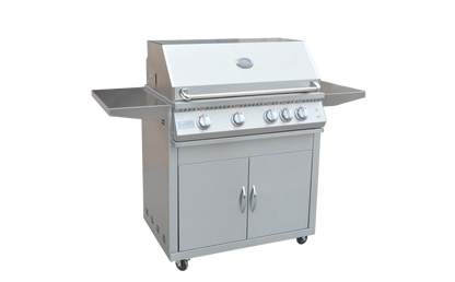 Professional 4 Burner 32 Inch Cart Model BBQ Grill With Lights & Locking Casters