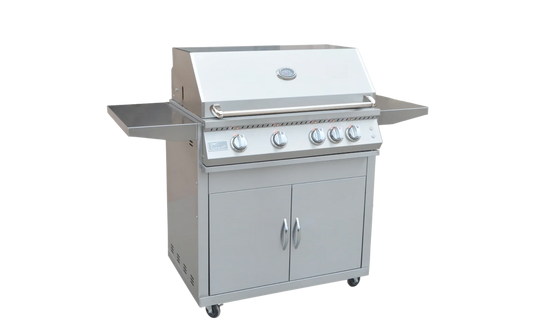 Professional 4 Burner 32 Inch Cart Model BBQ Grill With Lights & Locking Casters