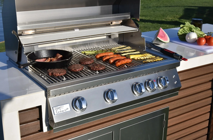 Professional Shiplap Outdoor Kitchen KoKoMo Grill With Waterfall Edge