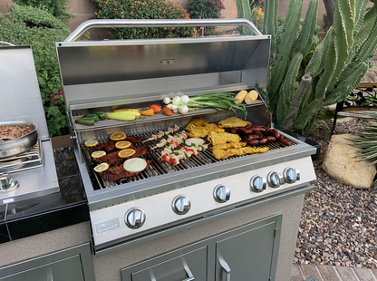 Teppanyaki, Griddle, Built-In BBQ Grill with Side Burner, Storage Drawers 7'6"