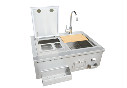 30" Built-In Bartender Cocktail Station With Sink Bottle Opener and Ice Chest