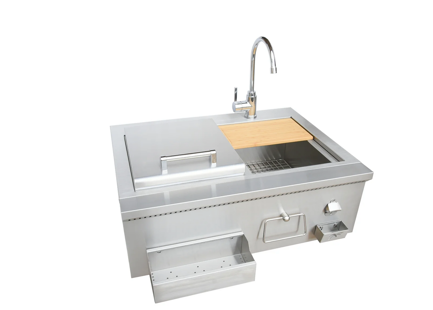 30" Built-In Bartender Cocktail Station With Sink Bottle Opener and Ice Chest