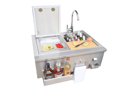 30" Built-In Bartender Cocktail Station With Sink Bottle Opener and Ice Chest