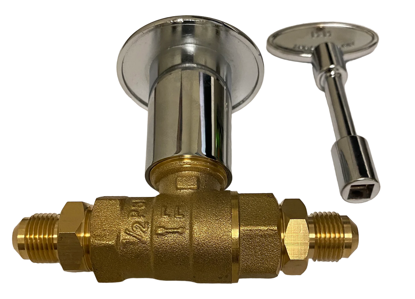 Grills Key Valve Assembly 3/8 Inch Flare Fitting Ball Valve