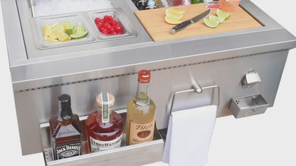 30" Built-In Bartender Cocktail Station With Sink Bottle Opener and Ice Chest